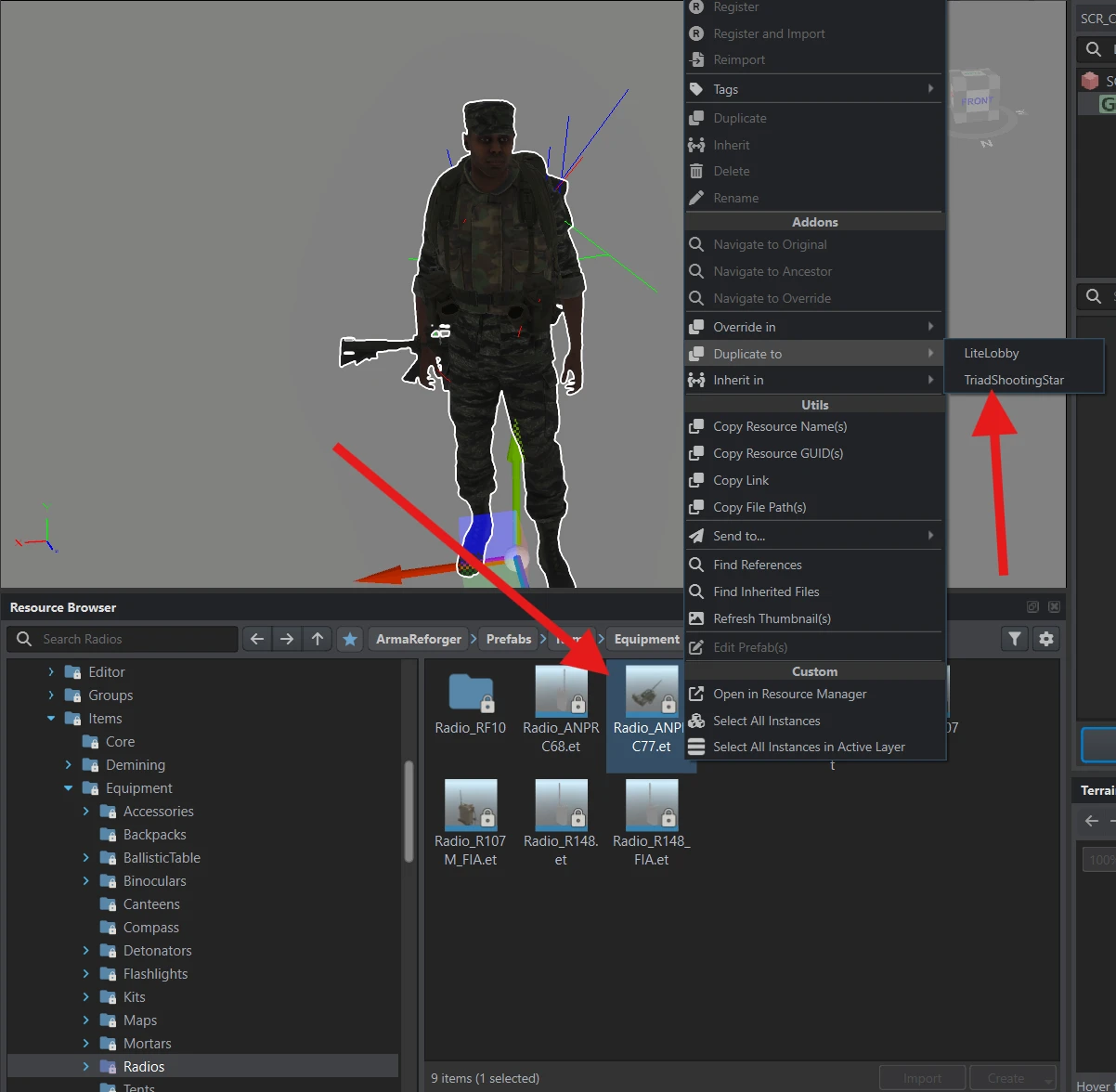 Duplicate to → UFShootingStar selected for Radio_ANPRC77.et.